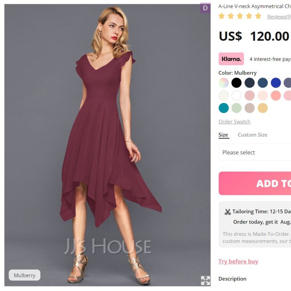 Cocktail dress, formal dress, bridesmaid dress jjs house